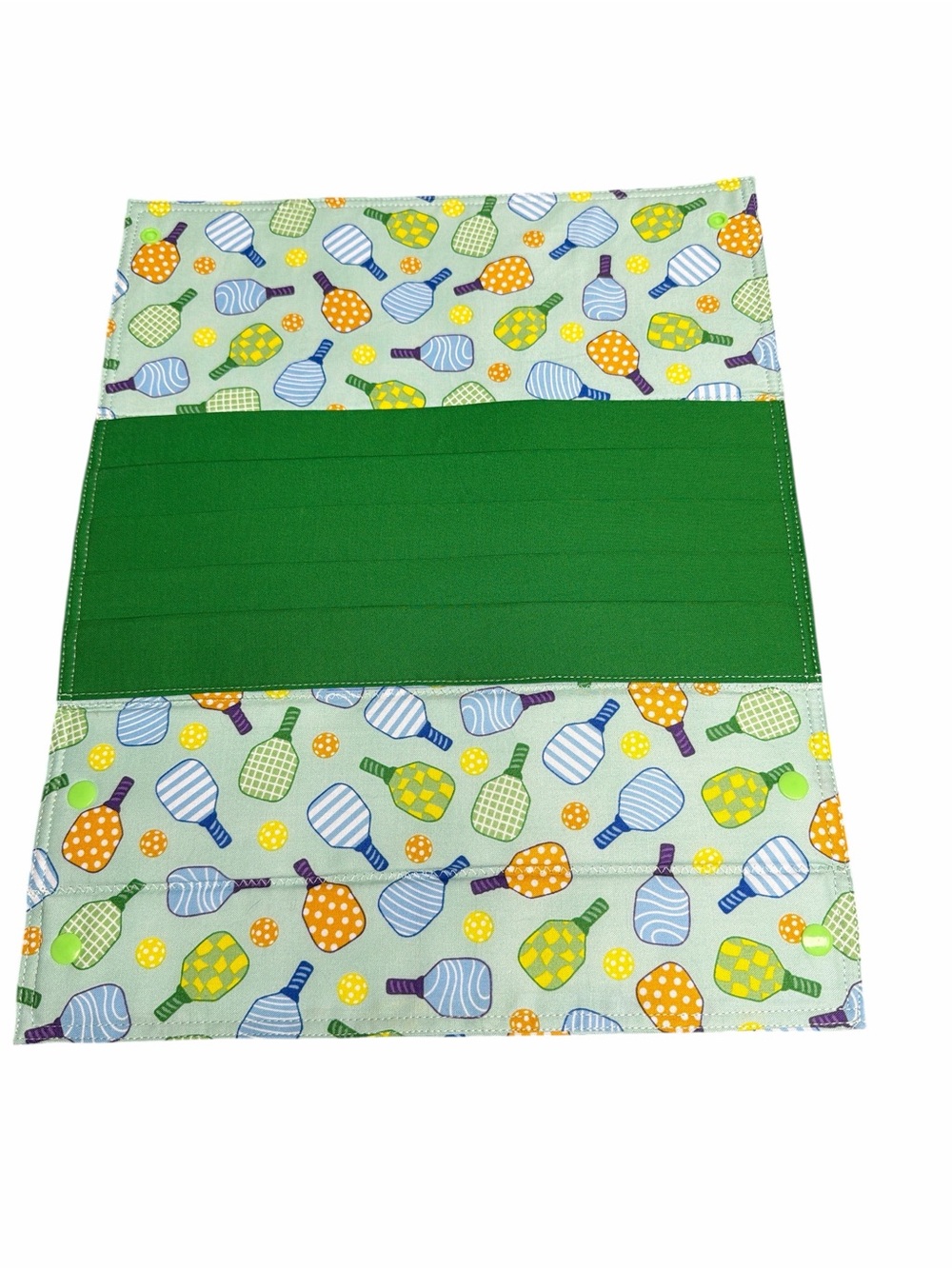 Hand Crafted Fabric Playing Card Holder 5 Pockets with Snap Closure Pickleball